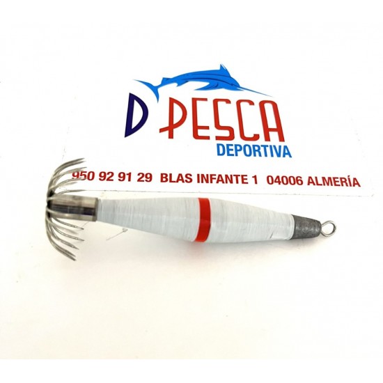 Potera de Calamar Color Blanco / Franja Roja